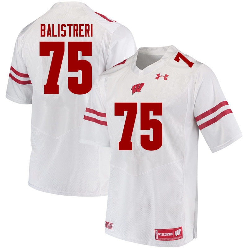 Wisconsin Badgers Men's #75 Michael Balistreri NCAA Under Armour Authentic White College Stitched Football Jersey NS40M42IK